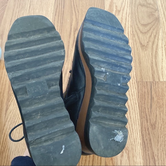 Love TaTa black and brown platform boots size 6 - Picture 3 of 5